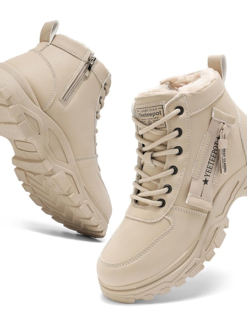 Womens Snow Boots Warm Winter Shoes Lace Up Ankle Booties